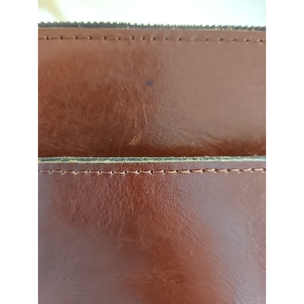 VTG PATRICIA NASH Kirby Leather Front Pocket Large Crossbody Bag Brown VGUC - Picture 13 of 16